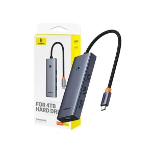 HUB 5w1 Baseus UltraJoy 5-Port USB-C / 4xUSB-A 3.0, USB-C PD Szary HUB 5w1 Baseus UltraJoy 5-Port USB-C / 4xUSB-A 3.0, USB-C PD Szary