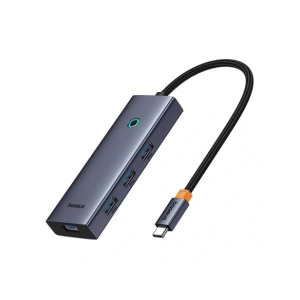 HUB 5w1 Baseus UltraJoy 5-Port USB-C / 4xUSB-A 3.0, USB-C PD Szary HUB 5w1 Baseus UltraJoy 5-Port USB-C / 4xUSB-A 3.0, USB-C PD Szary