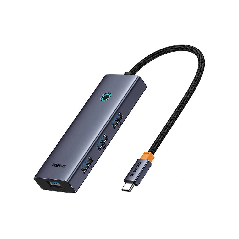 HUB 5w1 Baseus UltraJoy 5-Port USB-C / 4xUSB-A 3.0, USB-C PD Szary