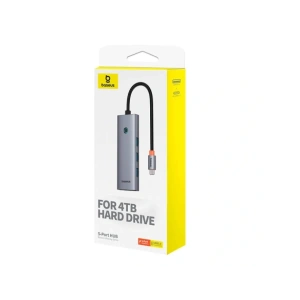 HUB 5w1 Baseus UltraJoy 5-Port USB-C / 4xUSB-A 3.0, USB-C PD Szary HUB 5w1 Baseus UltraJoy 5-Port USB-C / 4xUSB-A 3.0, USB-C PD Szary