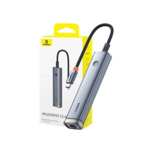 HUB 5w1 Baseus Ultra Joy USB-C / HDMI 2xUSB3.0, USB-C PD, RJ45 (szary) HUB 5w1 Baseus Ultra Joy USB-C / HDMI 2xUSB3.0, USB-C PD, RJ45 (szary)
