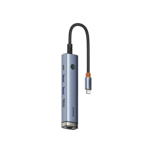 HUB 5w1 Baseus Ultra Joy USB-C / HDMI 2xUSB3.0, USB-C PD, RJ45 (szary) HUB 5w1 Baseus Ultra Joy USB-C / HDMI 2xUSB3.0, USB-C PD, RJ45 (szary)
