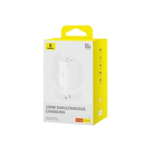 Ładowarka sieciowa Baseus GaN6 Pro 2xUSB-C, 2xUSB-A 100W (biała)