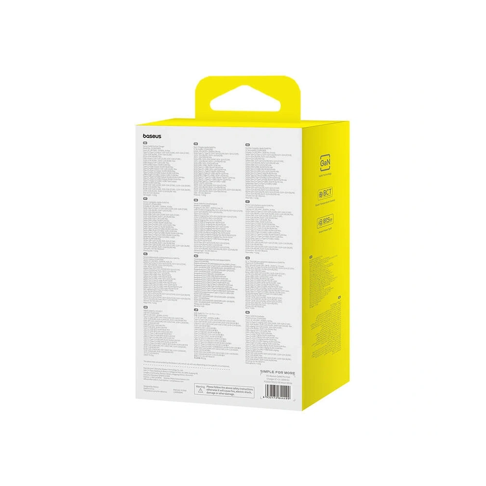 Ładowarka sieciowa Baseus GaN6 Pro 2xUSB-C, 2xUSB-A 100W (biała)