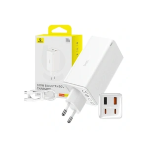 Ładowarka sieciowa Baseus GaN6 Pro 2xUSB-C, 2xUSB-A 100W (biała)