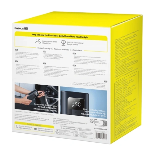 Pompka Baseus PrimeTrip VA1 2w1 z latarką czarna