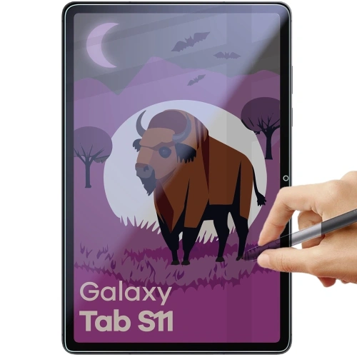 Prywatyzujące szkło hybrydowe Bizon Glass Tab Mule Shadow do Samsung Galaxy Tab S11 matowe