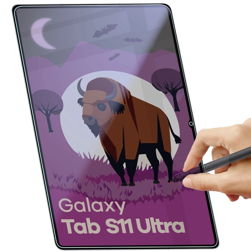 Prywatyzujące szkło hybrydowe Bizon Glass Tab Mule Shadow do Samsung Galaxy Tab S11 Ultra matowe