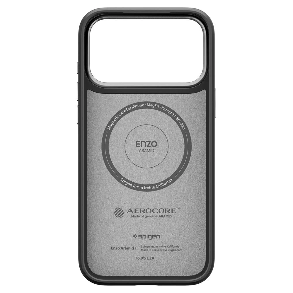Etui Spigen Enzo Aramid T Mag MagSafe do Apple iPhone 17 Pro Black/silver