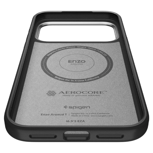 Etui Spigen Enzo Aramid T Mag MagSafe do Apple iPhone 17 Pro Black/silver