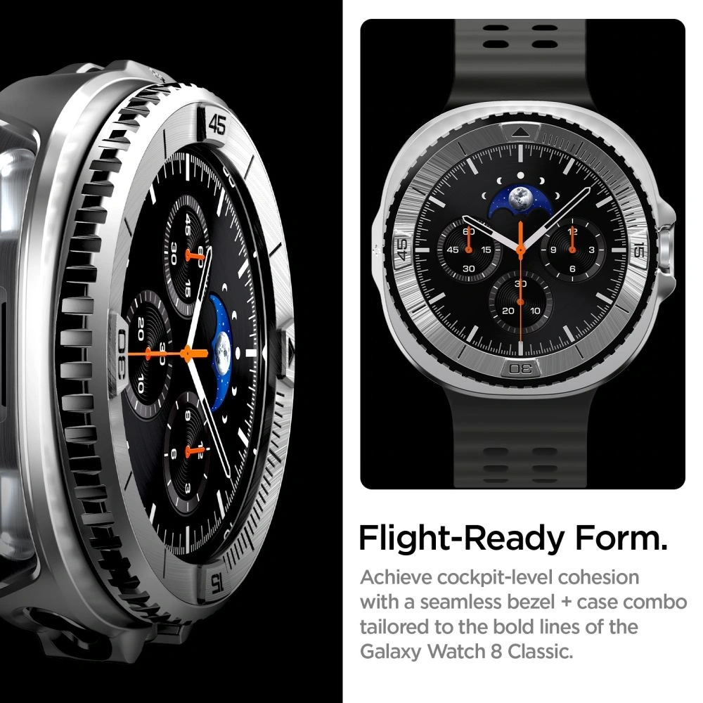 Nakładka Spigen Bezel Tune Pro Pilot do Samsung Galaxy Watch 8 Classic 46mm Silver