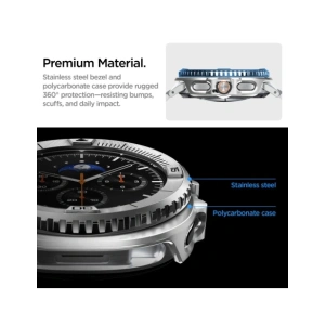 Nakładka Spigen Bezel Tune Pro Pilot do Samsung Galaxy Watch 8 Classic 46mm Silver