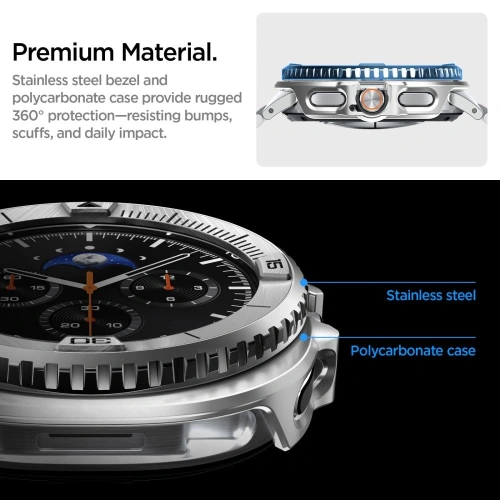 Nakładka Spigen Bezel Tune Pro Pilot do Samsung Galaxy Watch 8 Classic 46mm Silver