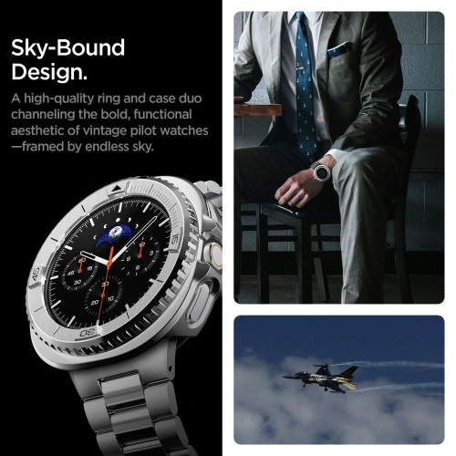 Nakładka Spigen Bezel Tune Pro Pilot do Samsung Galaxy Watch 8 Classic 46mm Silver