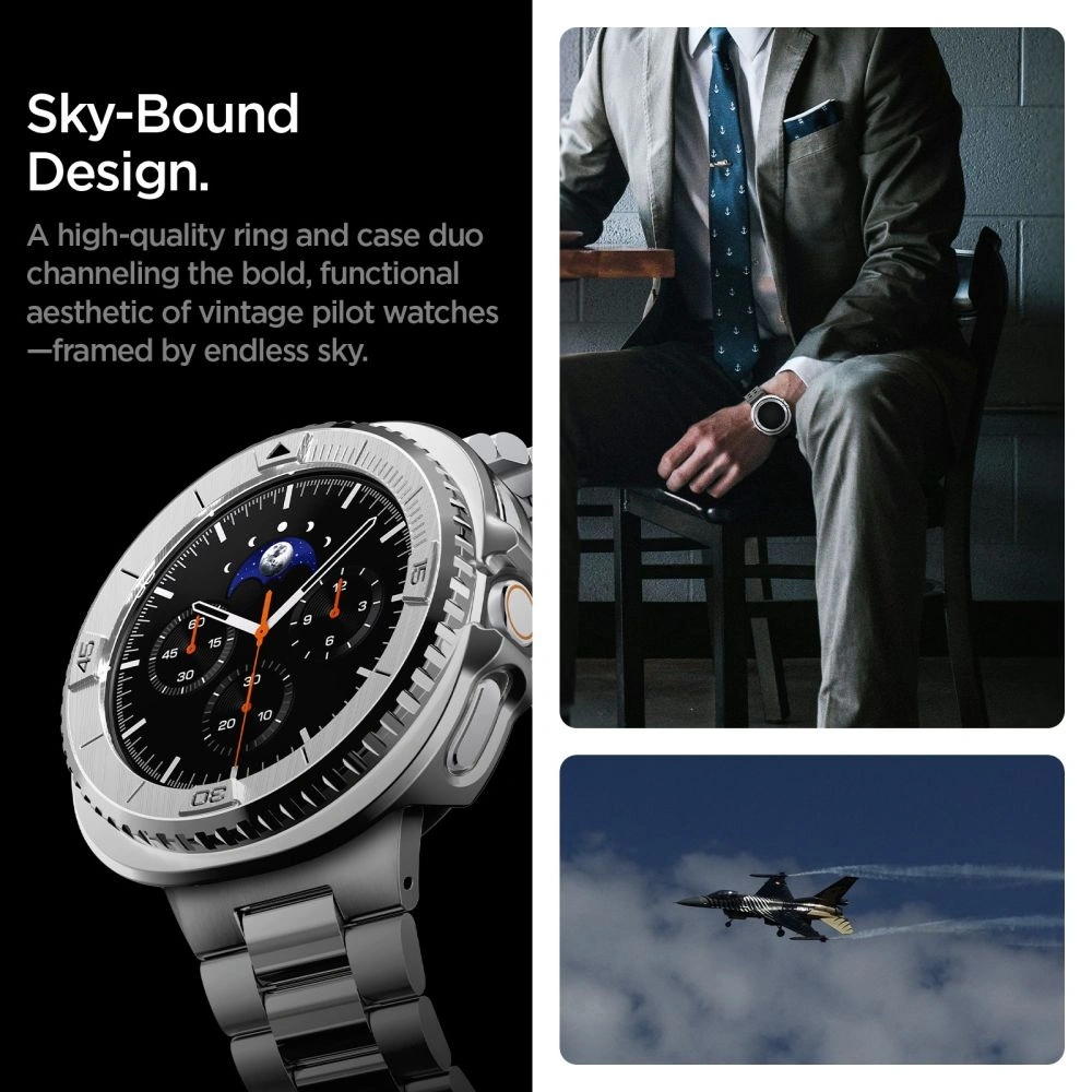 Nakładka Spigen Bezel Tune Pro Pilot do Samsung Galaxy Watch 8 Classic 46mm Silver