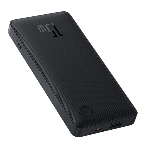 Powerbank Baseus Airpow Lite 10000mAh 15W z kablem Baseus Simple USB-C 30cm czarny