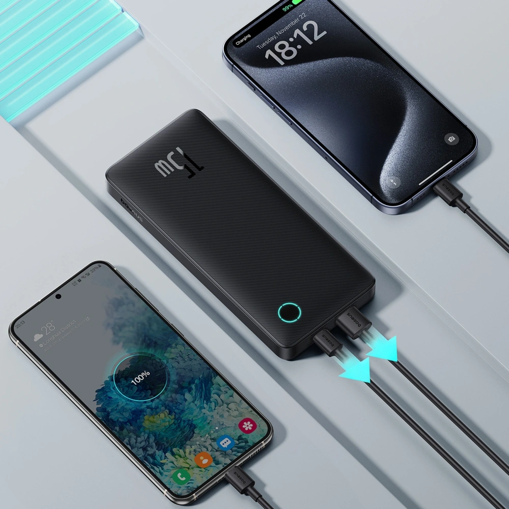 Powerbank Baseus Airpow Lite 10000mAh 15W z kablem Baseus Simple USB-C 30cm czarny