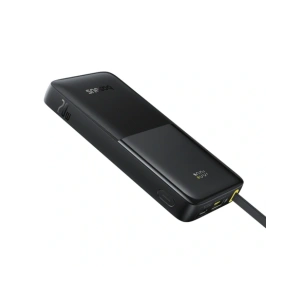 Powerbank Baseus Bipow 2 10000mah 20W z cyfrowym wyświetlaczem + wbudowany kabel USB-C czarny