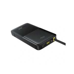 Powerbank Baseus Bipow 2 10000mah 20W z cyfrowym wyświetlaczem + wbudowany kabel USB-C czarny
