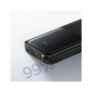 Powerbank Baseus Bipow 2 10000mah 20W z cyfrowym wyświetlaczem + wbudowany kabel USB-C czarny