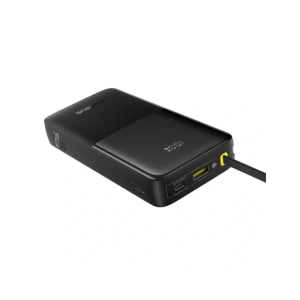 Powerbank Baseus Bipow 2 20000mah 20W z cyfrowym wyświetlaczem + wbudowany kabel USB-C czarny