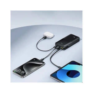 Powerbank Baseus Bipow 2 20000mah 20W z cyfrowym wyświetlaczem + wbudowany kabel USB-C czarny