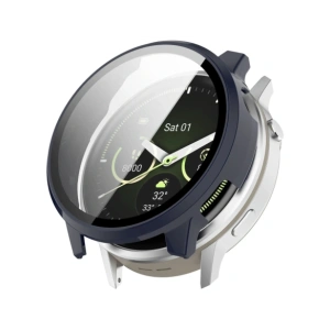 Etui ze szkłem do zegarka Bizon Case+Glass Watch do Garmin Venu 4 41mm ciemnoniebieskie