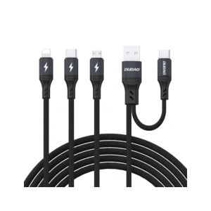 Kabel Dudao L3W USB-A / USB-C do Lightning / USB-C / MicroUSB 66W czarny