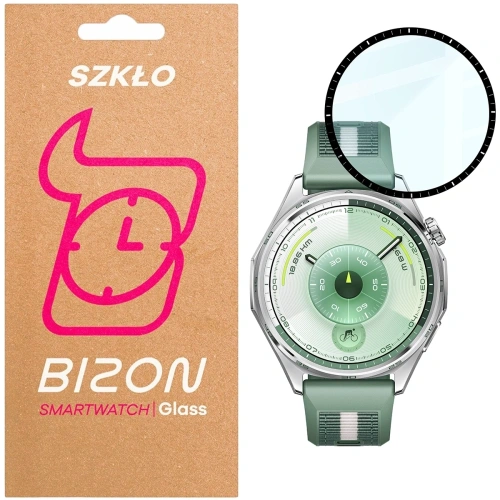 Szkło hybrydowe Bizon Glass Watch Edge Hybrid do Huawei Watch GT6 46mm czarne