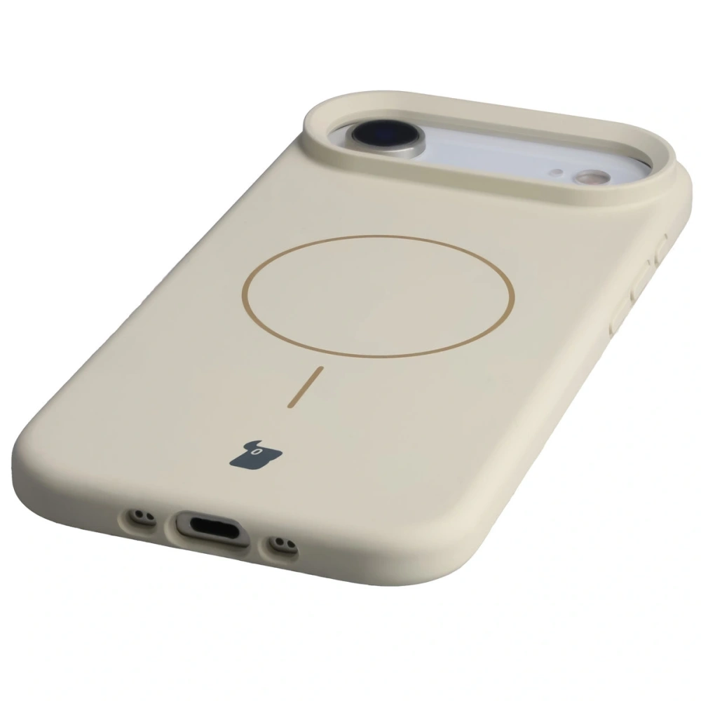 Silikonowe etui z pierścieniem magnetycznym Bizon Soft Case Magnetic do Apple iPhone Air écru