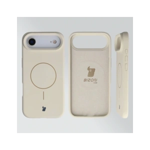 Silikonowe etui z pierścieniem magnetycznym Bizon Soft Case Magnetic do Apple iPhone Air écru