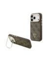 Etui Guess 4G PU Triangle Logo & Stand Camera Magsafe do Apple iPhone 17 Pro brązowy