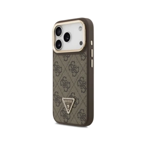 Etui Guess 4G PU Triangle Logo & Stand Camera Magsafe do Apple iPhone 17 Pro brązowy