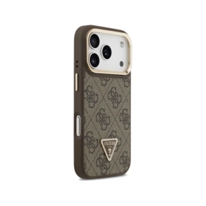 Etui Guess 4G PU Triangle Logo & Stand Camera Magsafe do Apple iPhone 17 Pro brązowy