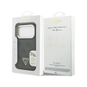 Etui Guess 4G PU Triangle Logo & Stand Camera Magsafe do Apple iPhone 17 Pro czarny