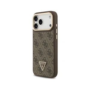 Etui Guess 4G PU Triangle Logo & Stand Camera Magsafe do Apple iPhone 17 Pro Max brązowy