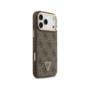 Etui Guess 4G PU Triangle Logo & Stand Camera Magsafe do Apple iPhone 17 Pro Max brązowy