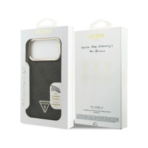 Etui Guess 4G PU Triangle Logo & Stand Camera Magsafe do Apple iPhone 17 Pro Max czarny