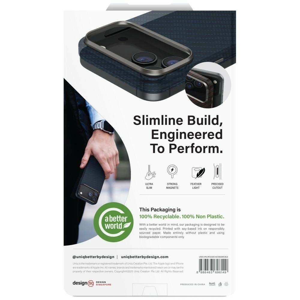 Etui UNIQ Keva EDGE do Apple iPhone 17 Pro Magclick Charging czarny