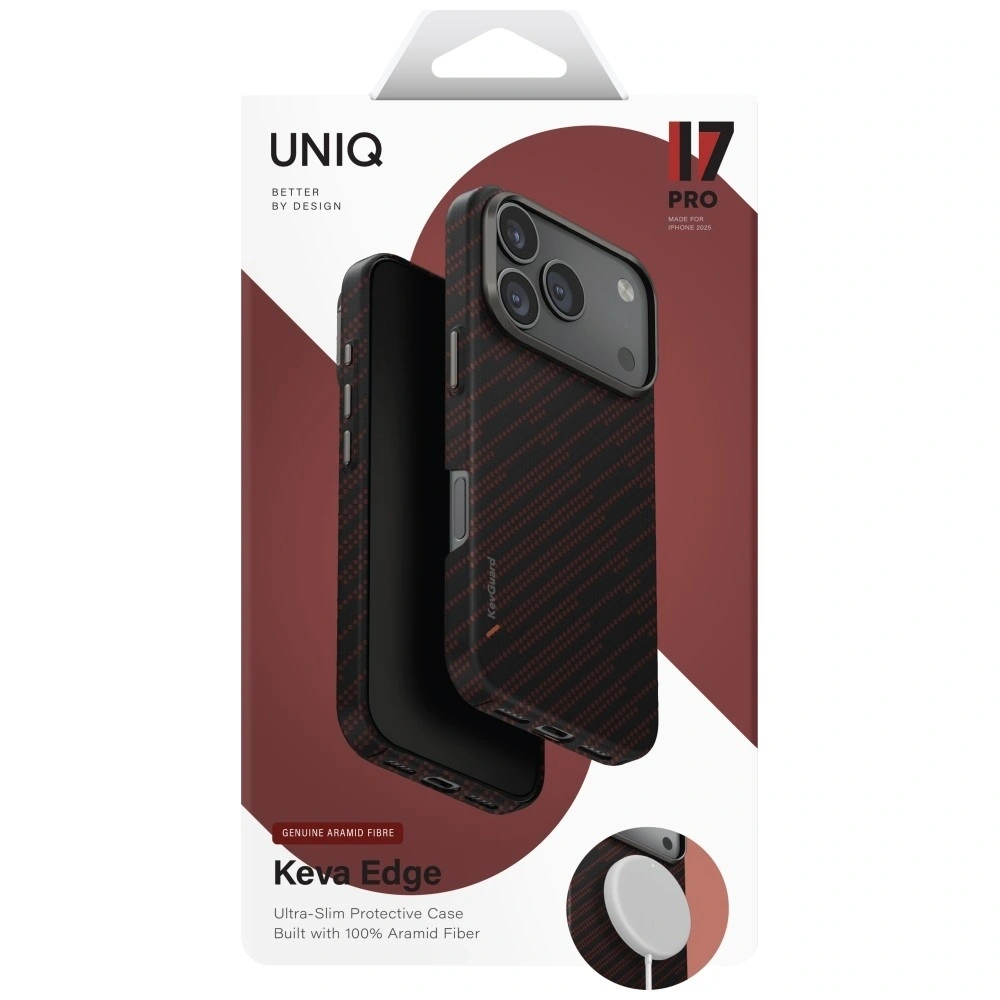Etui UNIQ Keva EDGE do Apple iPhone 17 Pro Magclick Charging pomarańczowy