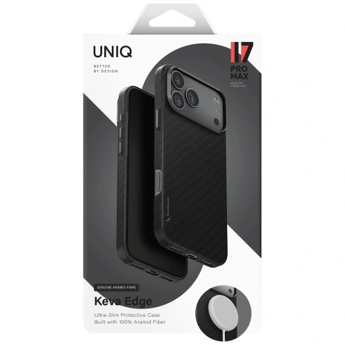 Etui UNIQ Keva EDGE do Apple iPhone 17 Pro Max Magclick Charging czarny