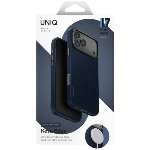Etui UNIQ Keva EDGE do Apple iPhone 17 Pro Max Magclick Charging niebieski