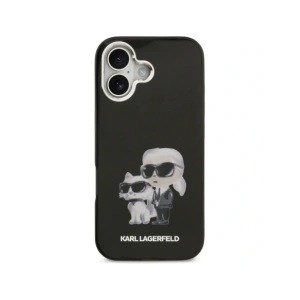 Etui Karl Lagerfeld IML Aquarelle Karl & Choupette & Logo MagSafe do Apple iPhone 17 czarny