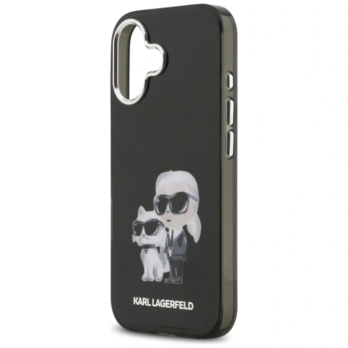 Etui Karl Lagerfeld IML Aquarelle Karl & Choupette & Logo MagSafe do Apple iPhone 17 czarny