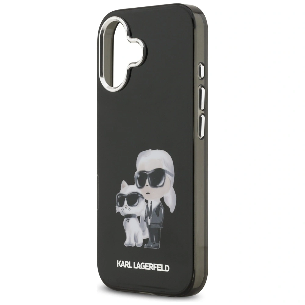 Etui Karl Lagerfeld IML Aquarelle Karl & Choupette & Logo MagSafe do Apple iPhone 17 czarny
