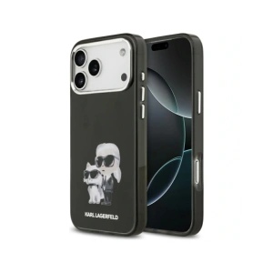 Etui Karl Lagerfeld IML Aquarelle Karl & Choupette & Logo MagSafe do Apple iPhone 17 Pro czarny