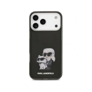 Etui Karl Lagerfeld IML Aquarelle Karl & Choupette & Logo MagSafe do Apple iPhone 17 Pro czarny