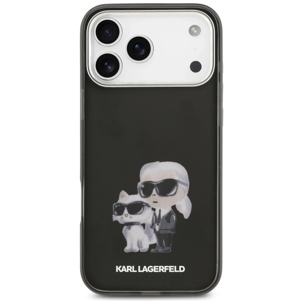 Etui Karl Lagerfeld IML Aquarelle Karl & Choupette & Logo MagSafe do Apple iPhone 17 Pro czarny