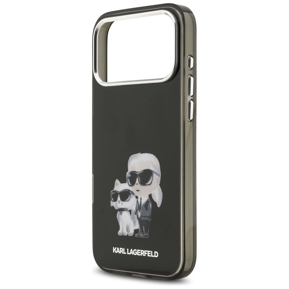 Etui Karl Lagerfeld IML Aquarelle Karl & Choupette & Logo MagSafe do Apple iPhone 17 Pro czarny