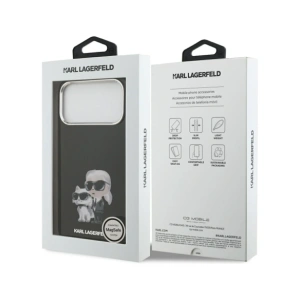 Etui Karl Lagerfeld IML Aquarelle Karl & Choupette & Logo MagSafe do Apple iPhone 17 Pro czarny